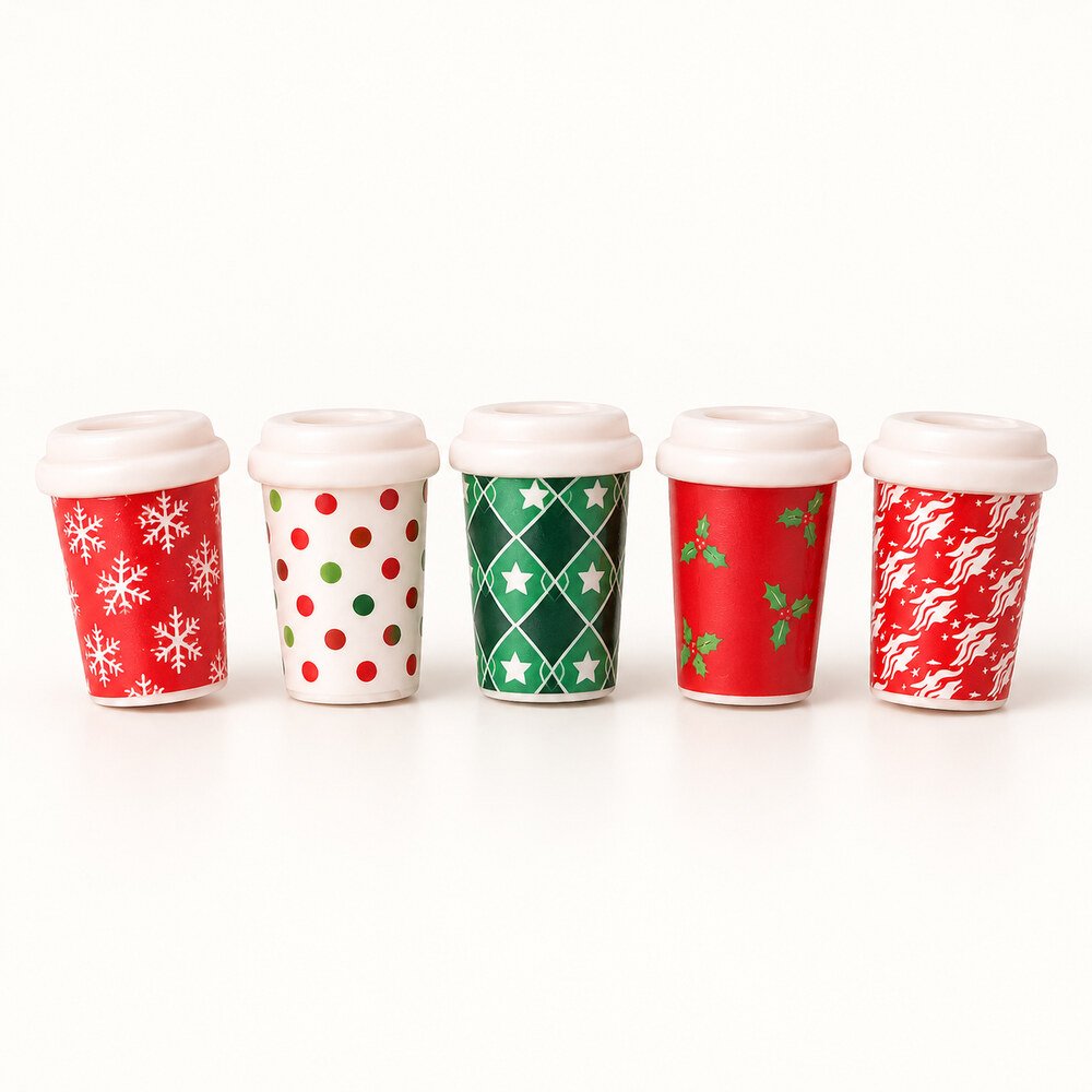 Wholesale Mini Christmas Coffee Cup Resin Charms for Dollhouses, Slime and Cozy Holiday Crafts assortment, product code RW3952