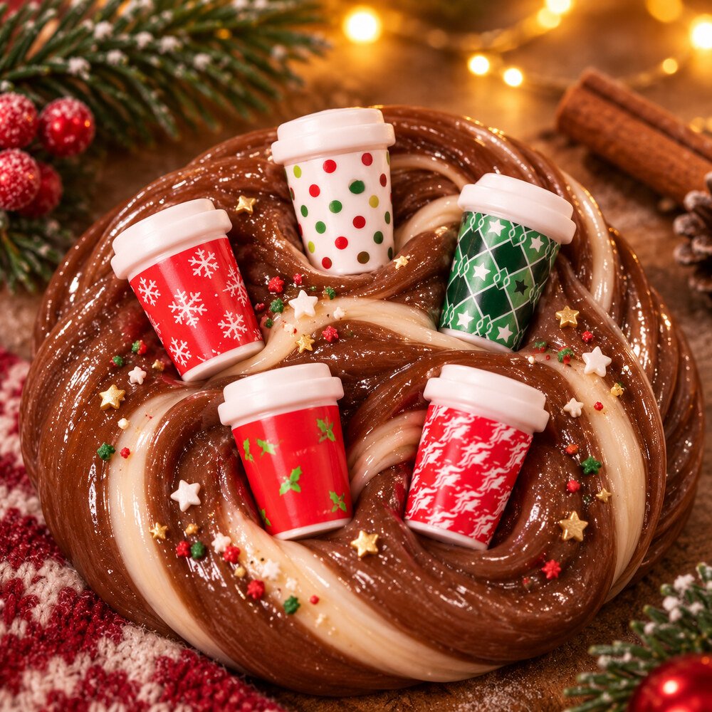 Wholesale Mini Christmas Coffee Cup Resin Charms for Dollhouses, Slime and Cozy Holiday Crafts application scene, product code RW3952 thumbnail
