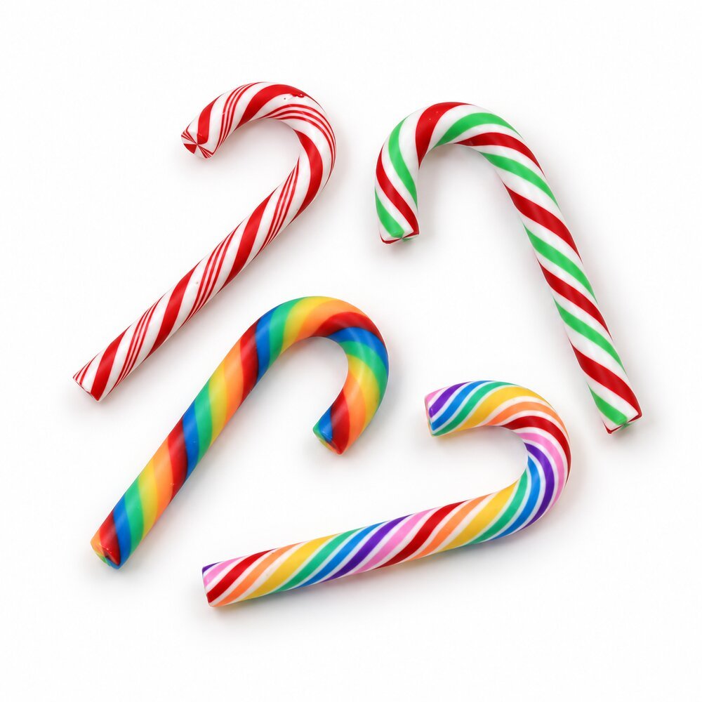 Wholesale Mini Candy Cane Polymer Clay Decorations for Christmas Slime, Phone Cases and Scrapbooks assortment, product code RW401