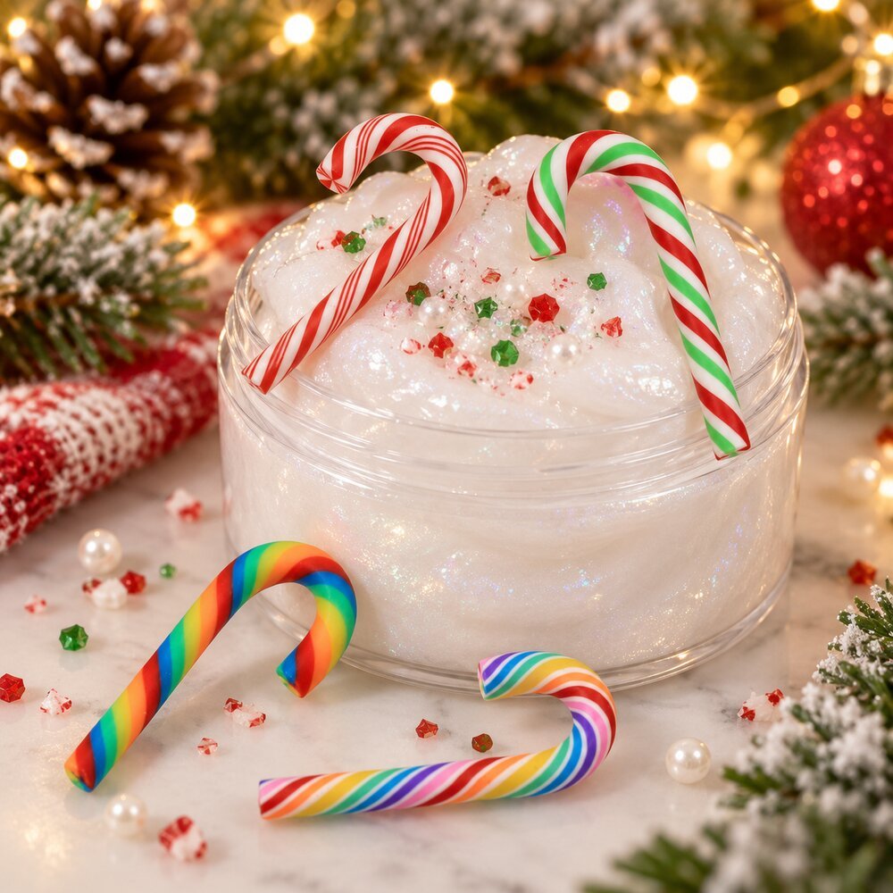 Wholesale Mini Candy Cane Polymer Clay Decorations for Christmas Slime, Phone Cases and Scrapbooks application scene, product code RW401 thumbnail