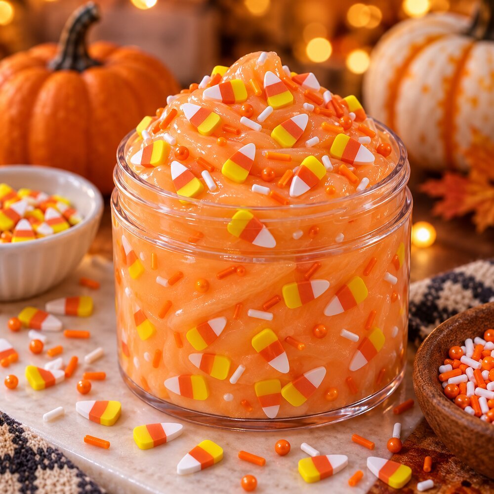 Wholesale Autumn Candy Corn Polymer Clay Sprinkles for Slime, Tumblers and Fall DIY Crafts application scene, product code YX3603 thumbnail