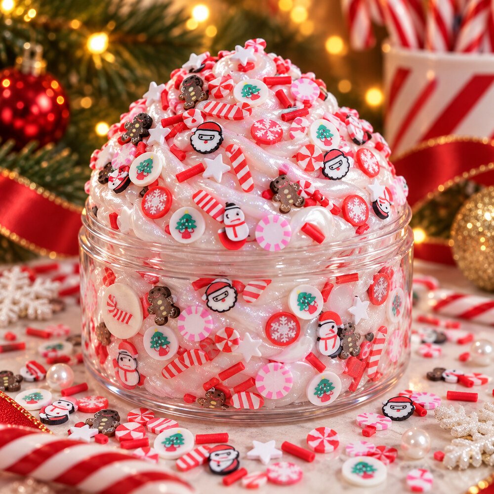 Wholesale 3D Christmas Polymer Clay Sprinkles with Snowman, Tree and Candy Cane Designs application scene, product code YX4019 thumbnail