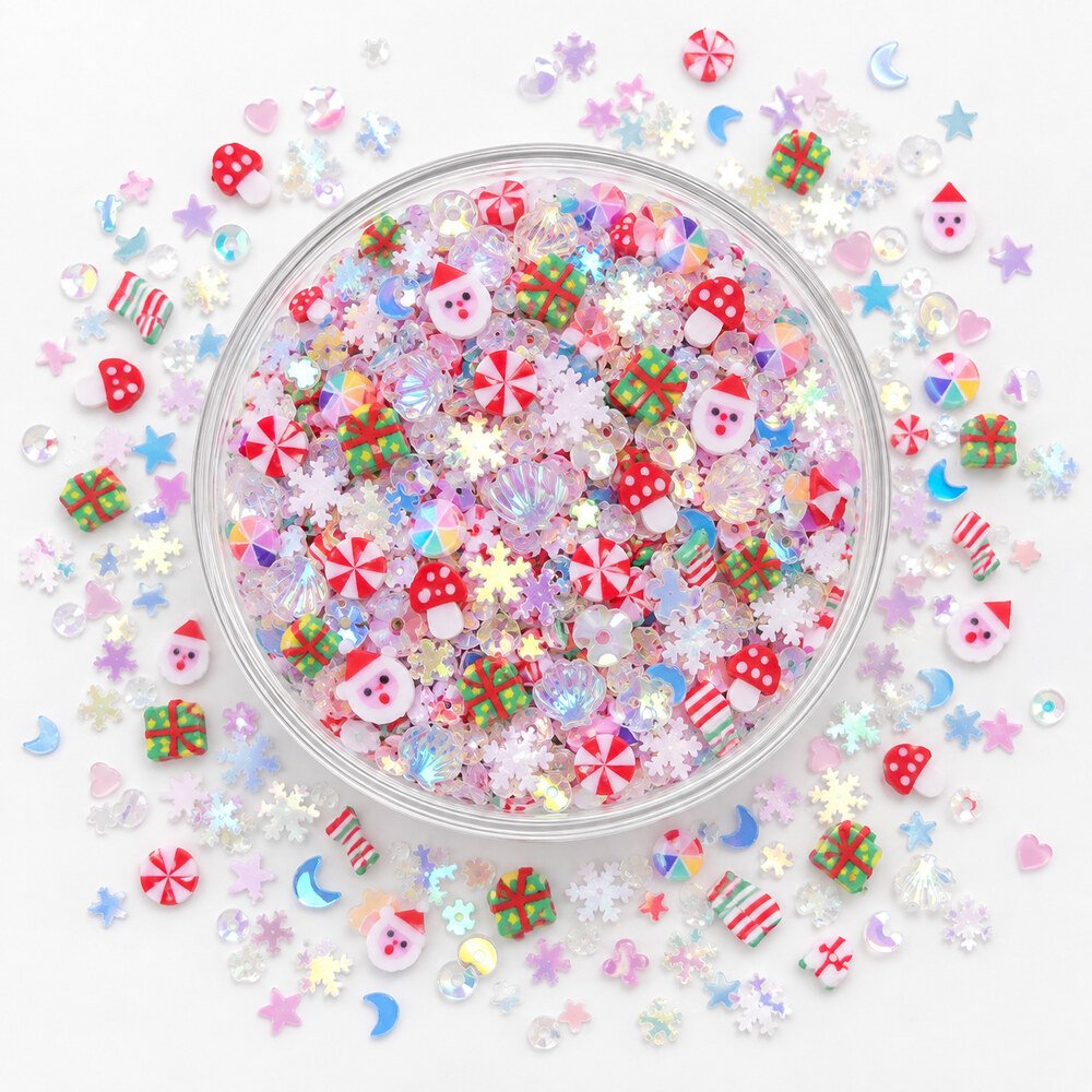 Wholesale Christmas Glitter and Polymer Clay Slice Mix for Resin, Slime and Shaker Crafts assortment, product code YX4057