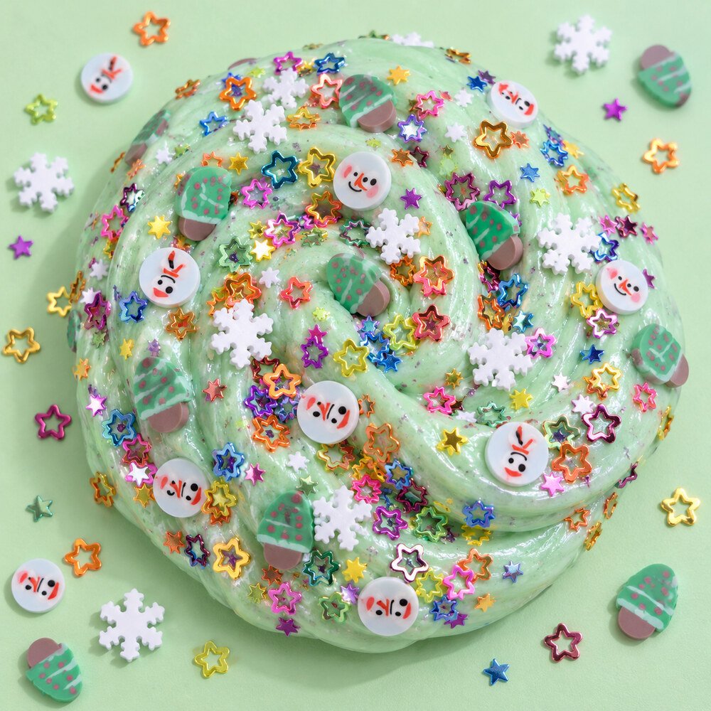 Wholesale Christmas Clay Slice Mix with Snowflakes, Stars and Glitter for Slime and Resin Crafts application scene, product code YX4102 thumbnail