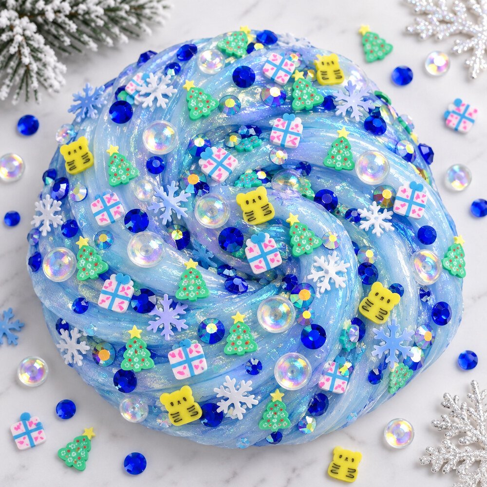 Wholesale Christmas Clay Slice Mix with AB Rhinestones, Pearls and Snowflake Tree Designs application scene, product code YX4103 thumbnail