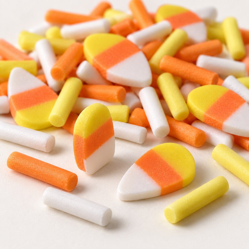 Wholesale Candy Corn Polymer Clay Slices for Halloween Slime, Nail Art and DIY Craft Sprinkles material and detail image, product code YX421 thumbnail