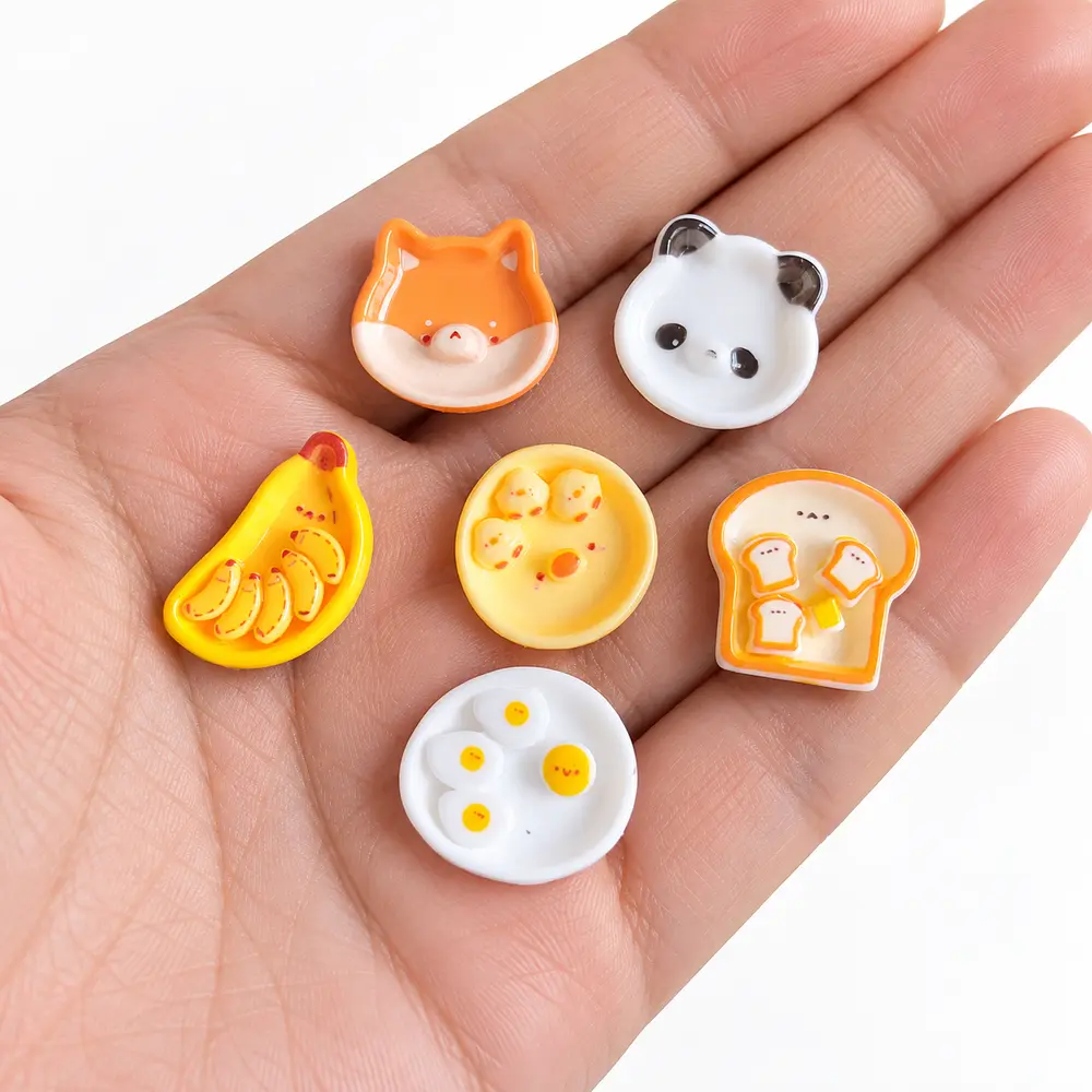 Wholesale Cartoon Animal and Food Resin Cabochon Mix for Jewelry, Keychains and DIY Accessories hand-held scale detail, product code RW22405 thumbnail