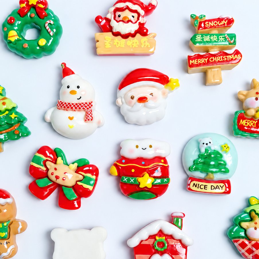 Wholesale Christmas Resin Cabochons for Hair Clips, Keychains, Scrapbooking and Seasonal Decor close-up product detail, product code RW26774 thumbnail