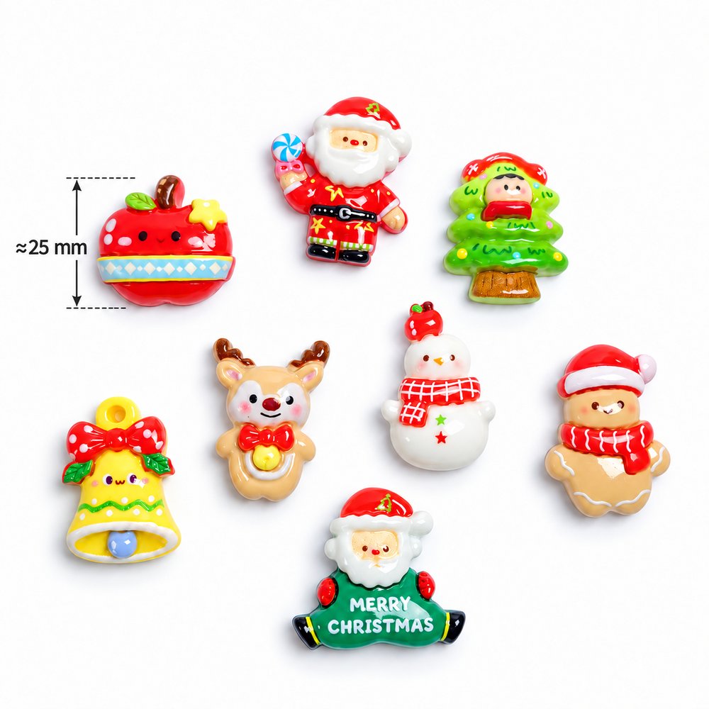 Wholesale Christmas Resin Cabochons for Hair Clips, Keychains, Scrapbooks and Packaging Decor assortment, product code RW26775