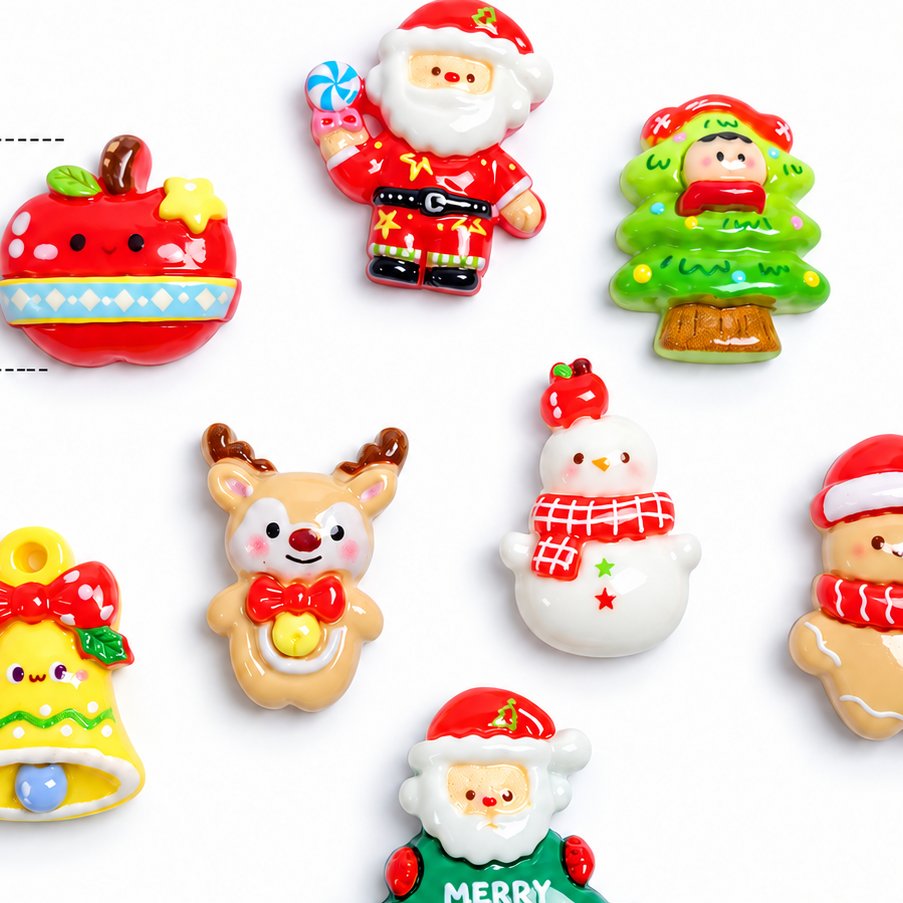 Wholesale Christmas Resin Cabochons for Hair Clips, Keychains, Scrapbooks and Packaging Decor close-up product detail, product code RW26775 thumbnail
