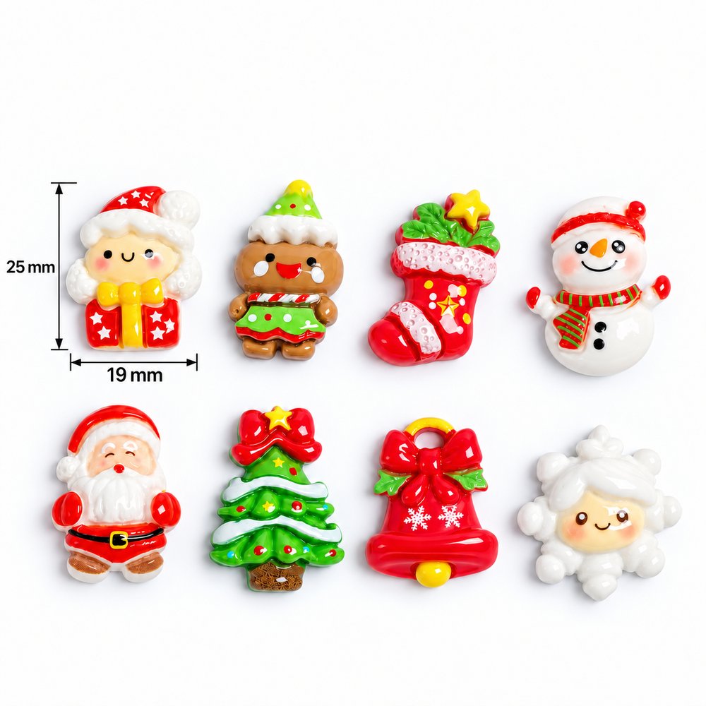 Wholesale Christmas Resin Cabochons for Hair Clips, Keychains, Scrapbooks and Phone Decor assortment, product code RW26776
