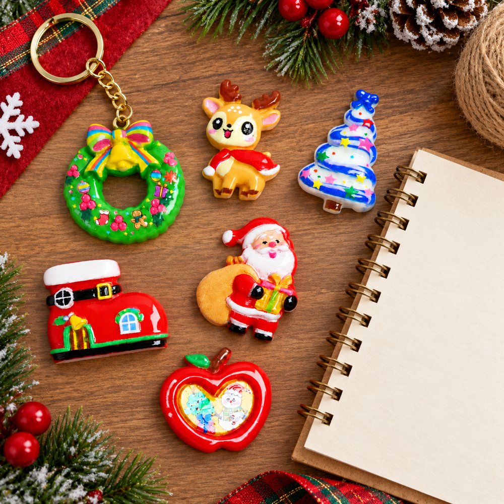 Wholesale Christmas Resin Cabochons for Hair Clips, Keychains, Scrapbooks and Phone Cases natural application display, product code RW26777 thumbnail