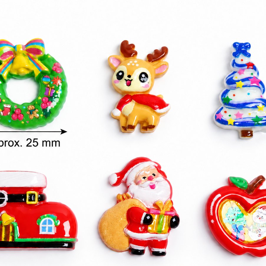 Wholesale Christmas Resin Cabochons for Hair Clips, Keychains, Scrapbooks and Phone Cases close-up product detail, product code RW26777 thumbnail
