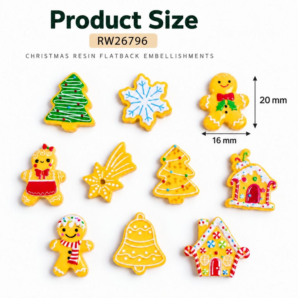 Wholesale Mixed Christmas Resin Charms for Slime, Crafts and Seasonal Accessories assortment, product code RW26796