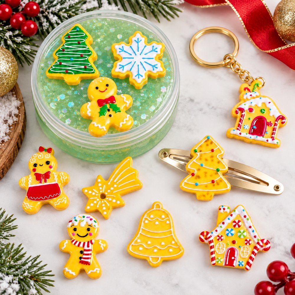 Wholesale Mixed Christmas Resin Charms for Slime, Crafts and Seasonal Accessories natural application display, product code RW26796 thumbnail