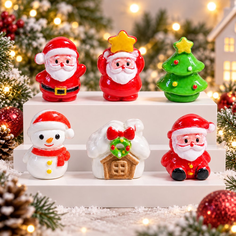 Wholesale Mixed Christmas Snowman and Tree Resin Miniatures for Holiday Displays and DIY Crafts natural application display, product code RW26813 thumbnail