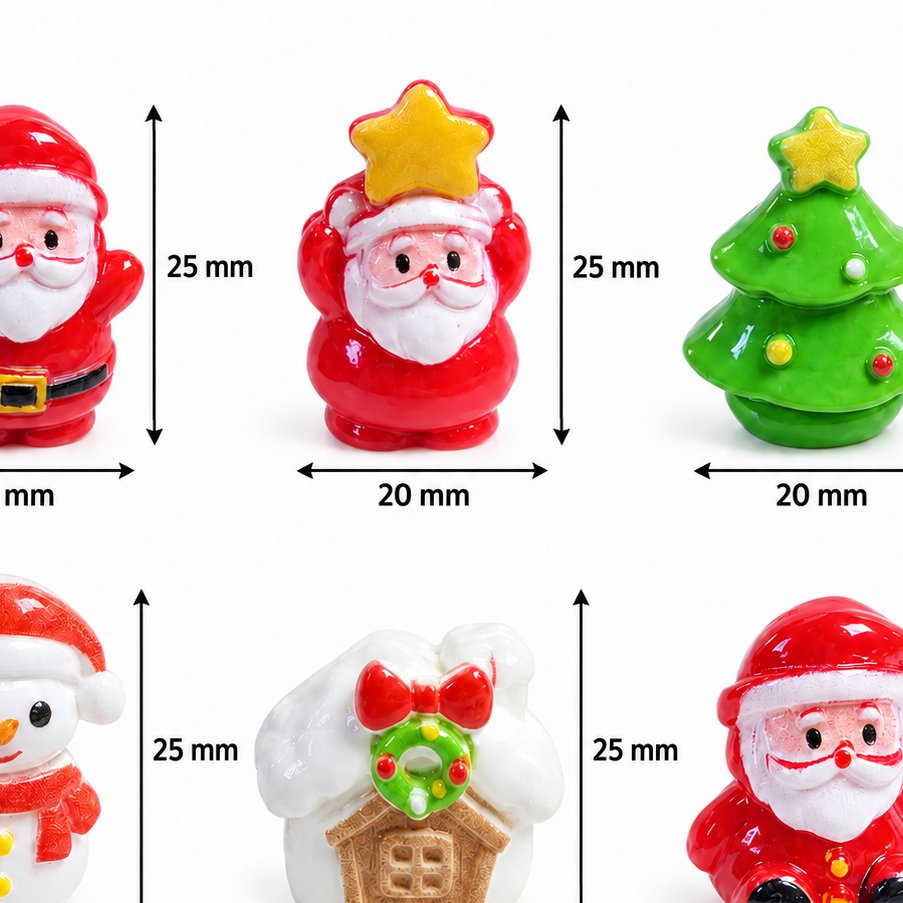 Wholesale Mixed Christmas Snowman and Tree Resin Miniatures for Holiday Displays and DIY Crafts close-up product detail, product code RW26813 thumbnail