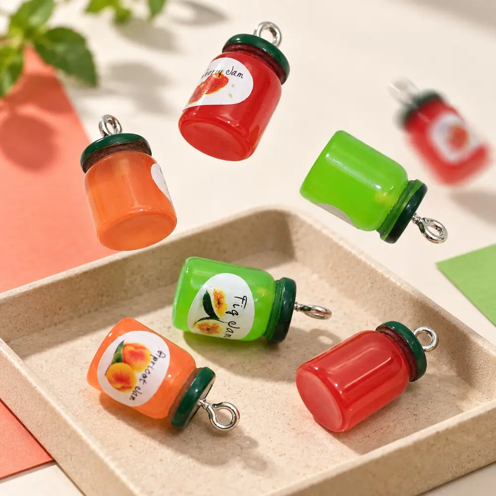 Mini Fruit Jam Jar Resin Charms supplemental product display scene, product code RW326 thumbnail