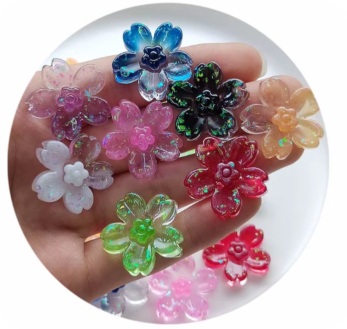 25 mm Luminous Flower Resin Cabochons in Bulk supplied product reference, product code RW22898 thumbnail