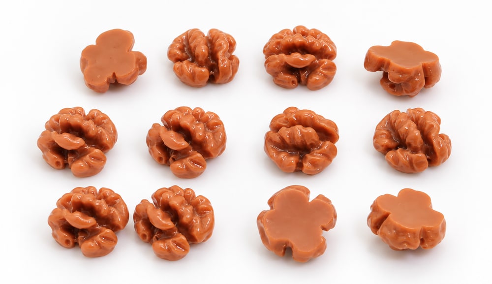 10 mm Walnut Resin Flatbacks for Bulk Craft Supply assortment, product code RW749