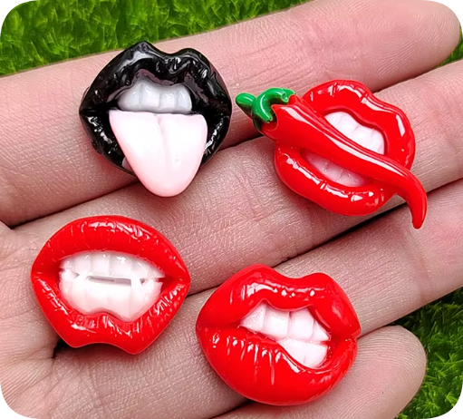 Lip and Tongue Resin Craft Charm Mix assortment, product code RW21097