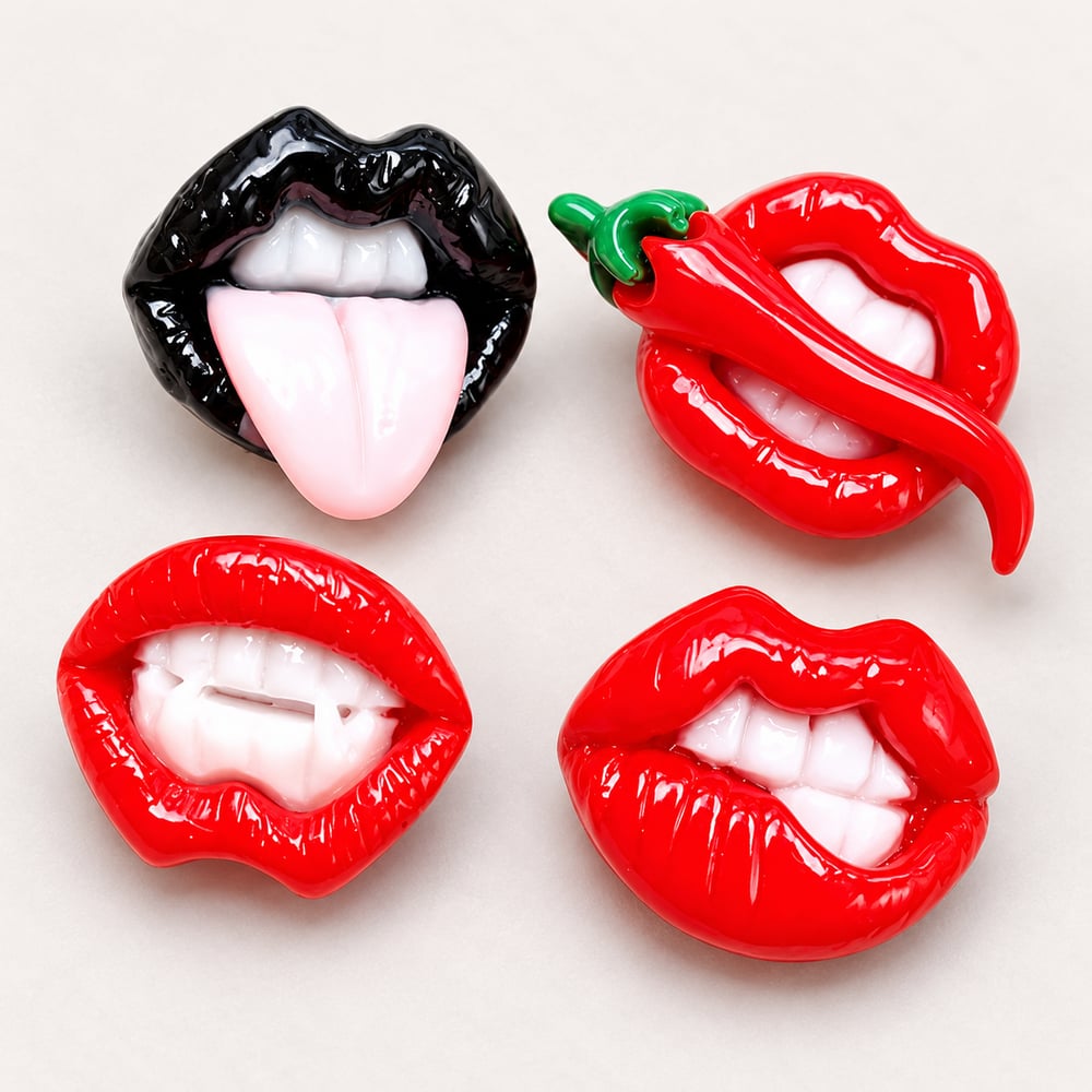 Lip & Tongue Resin Craft Charm Mix styled detail illustration, product code RW21097 thumbnail