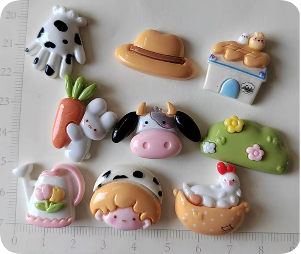 Farm-Themed Resin Flatback Craft Assortment assortment, product code RW21743