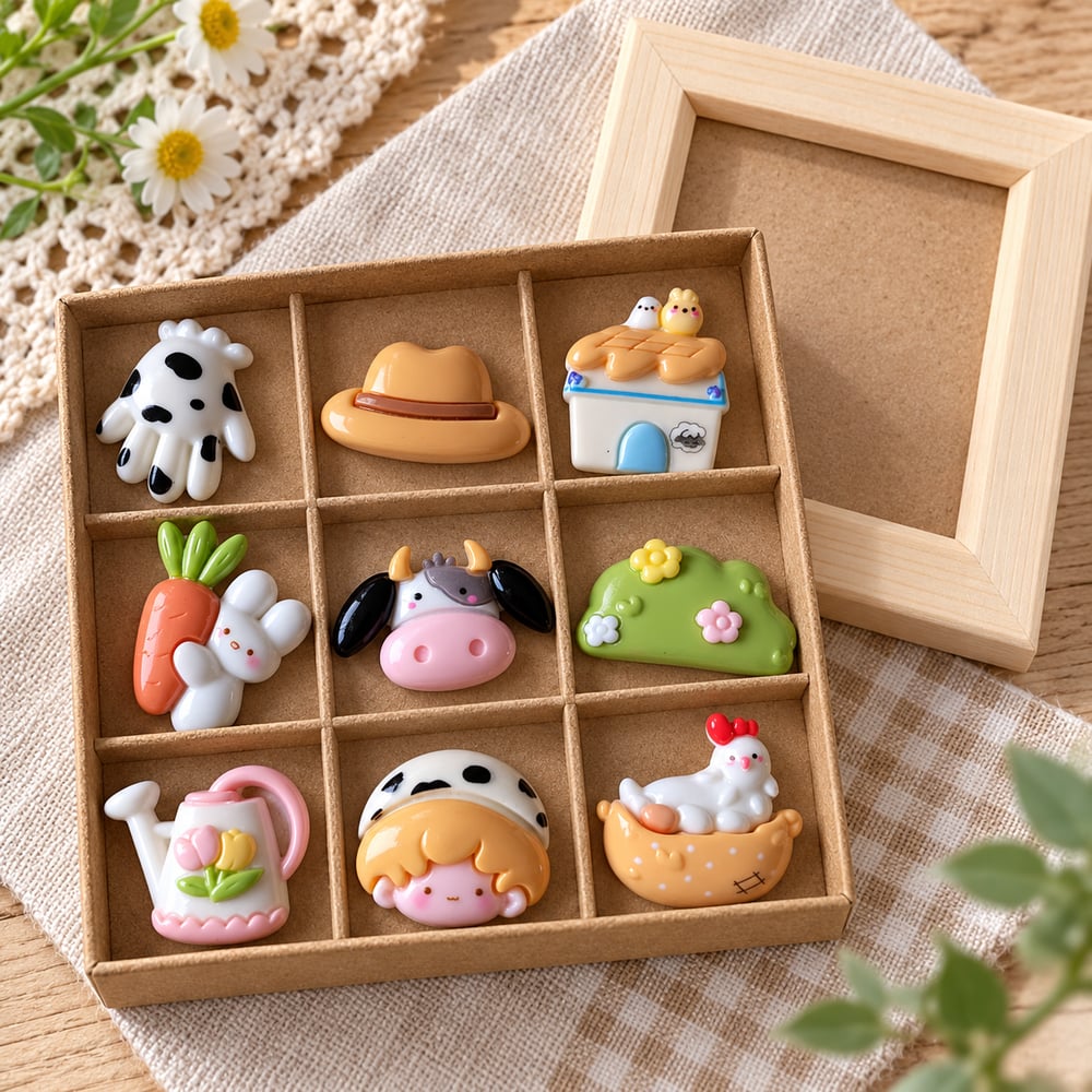 Farm-Themed Resin Flatback Craft Assortment styled scene illustration, product code RW21743 thumbnail