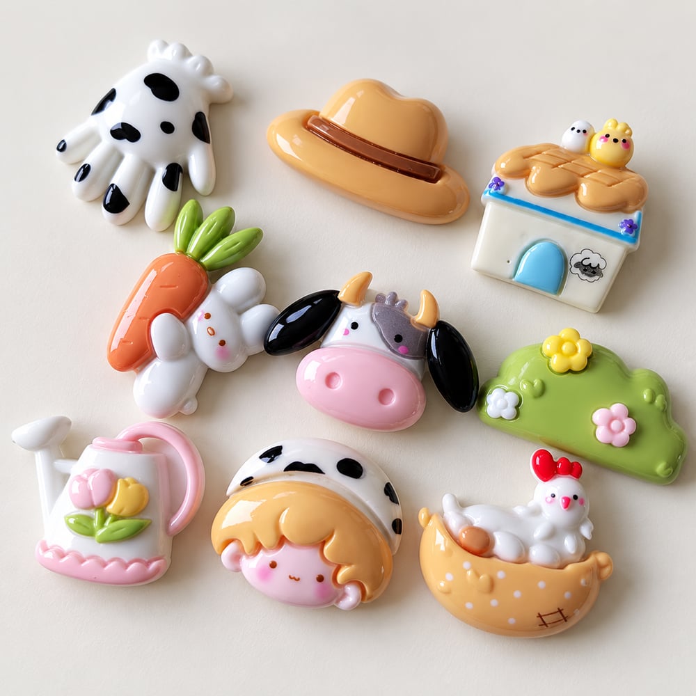 Farm-Themed Resin Flatback Craft Assortment styled detail illustration, product code RW21743 thumbnail
