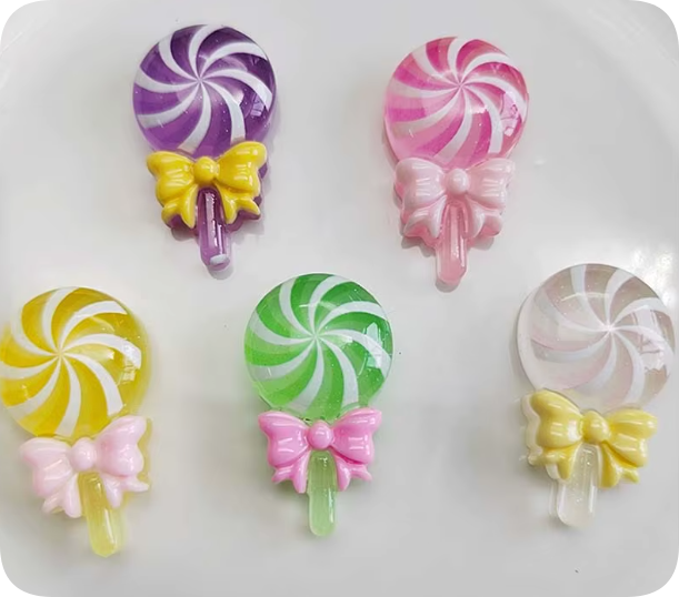 Luminous Swirl Lollipop Resin Flatbacks assortment, product code RW24224