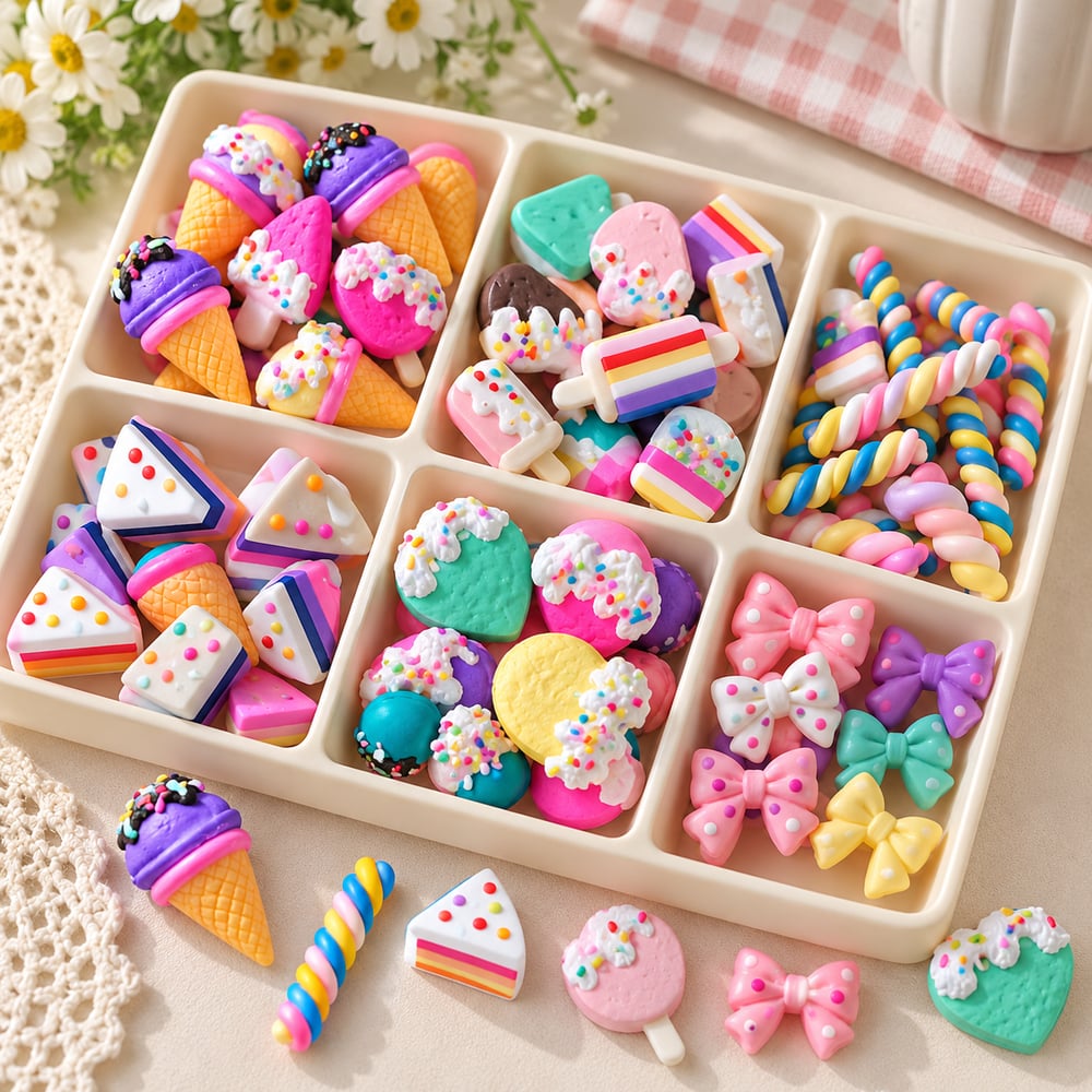 Mixed Dessert Clay & Resin Craft Decorations styled scene illustration, product code RW2504-YX416 thumbnail