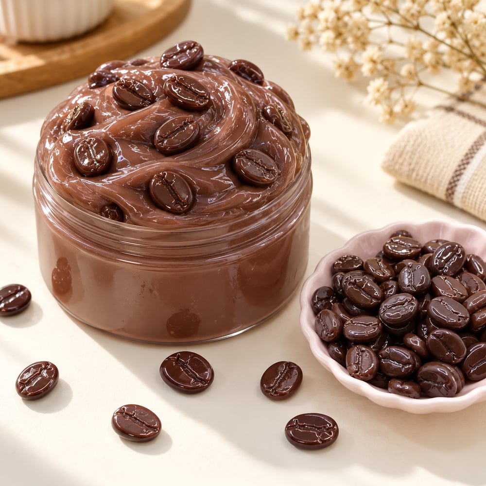 Mini Coffee Bean Resin Slime Charms styled scene illustration, product code RW404 thumbnail