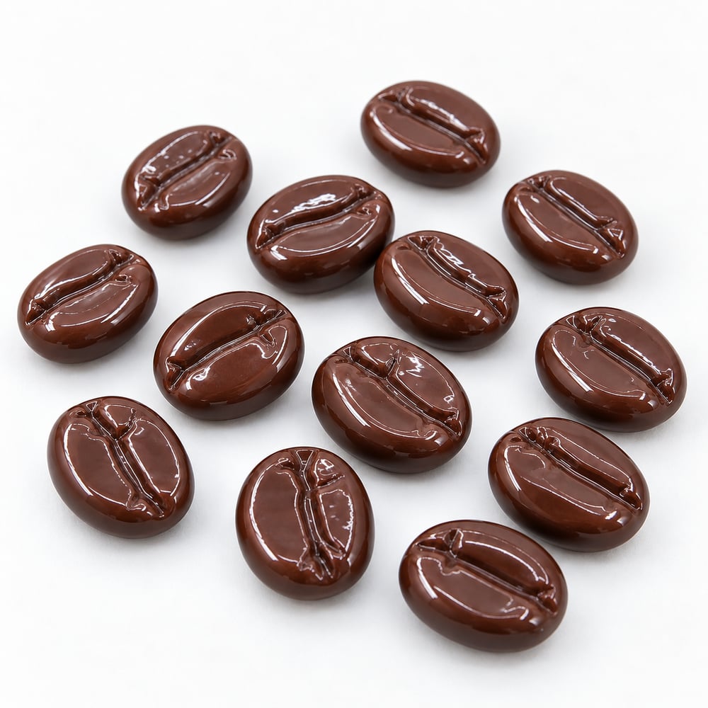 Mini Coffee Bean Resin Slime Charms styled detail illustration, product code RW404 thumbnail