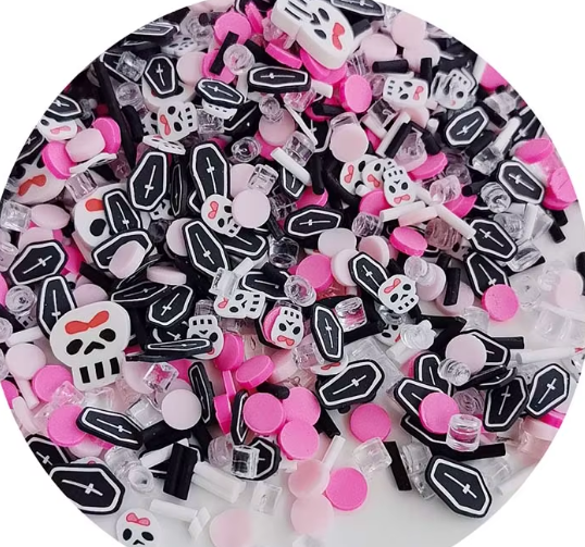 Pink and Black Halloween Polymer Clay Mix assortment, product code YX3803