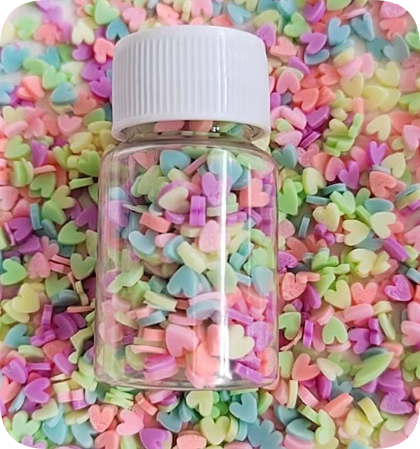Pastel Candy Heart Polymer Clay Slice Mix assortment, product code YX3906