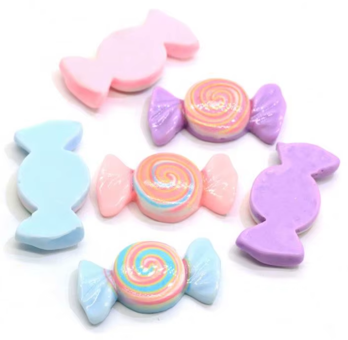 Spiral Candy Resin Flatbacks in Bulk assortment, product code RW1112