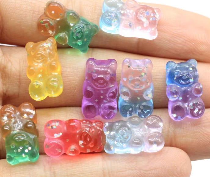 Gradient Glitter Bear Resin Mix in Bulk assortment, product code RW1672/RW2072/RW3492/RW20104