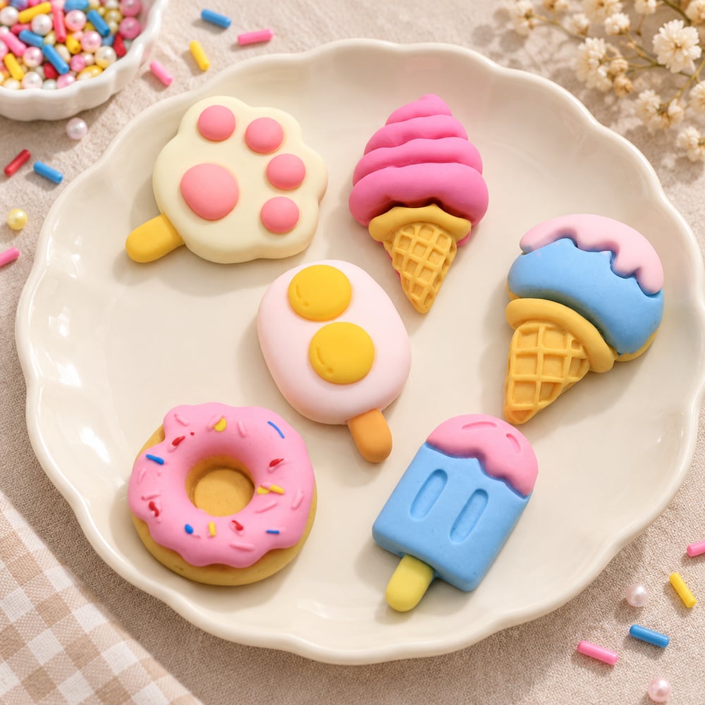 Dessert Resin Flatback Mix in 100 Piece Bags styled assortment illustration, product code RW1917 thumbnail