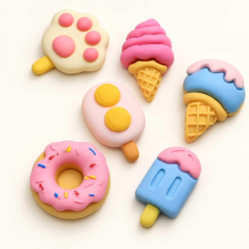 Dessert Resin Flatback Mix in 100 Piece Bags styled detail illustration, product code RW1917 thumbnail