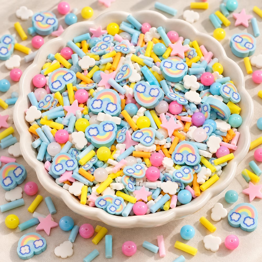 Rainbow Cloud Polymer Clay Mix for Bulk Orders styled assortment illustration, product code YX3194 thumbnail