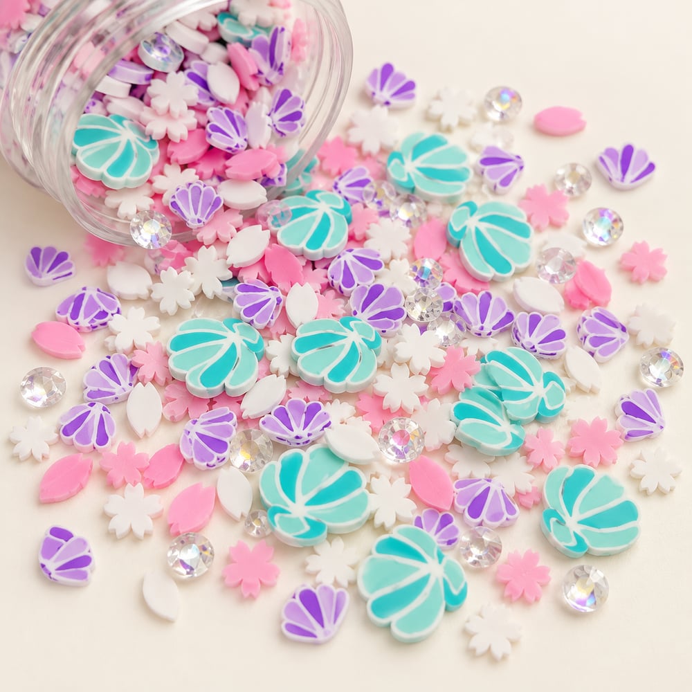 Shell Polymer Clay Sprinkle Mix in Bulk styled detail illustration, product code YX720 thumbnail