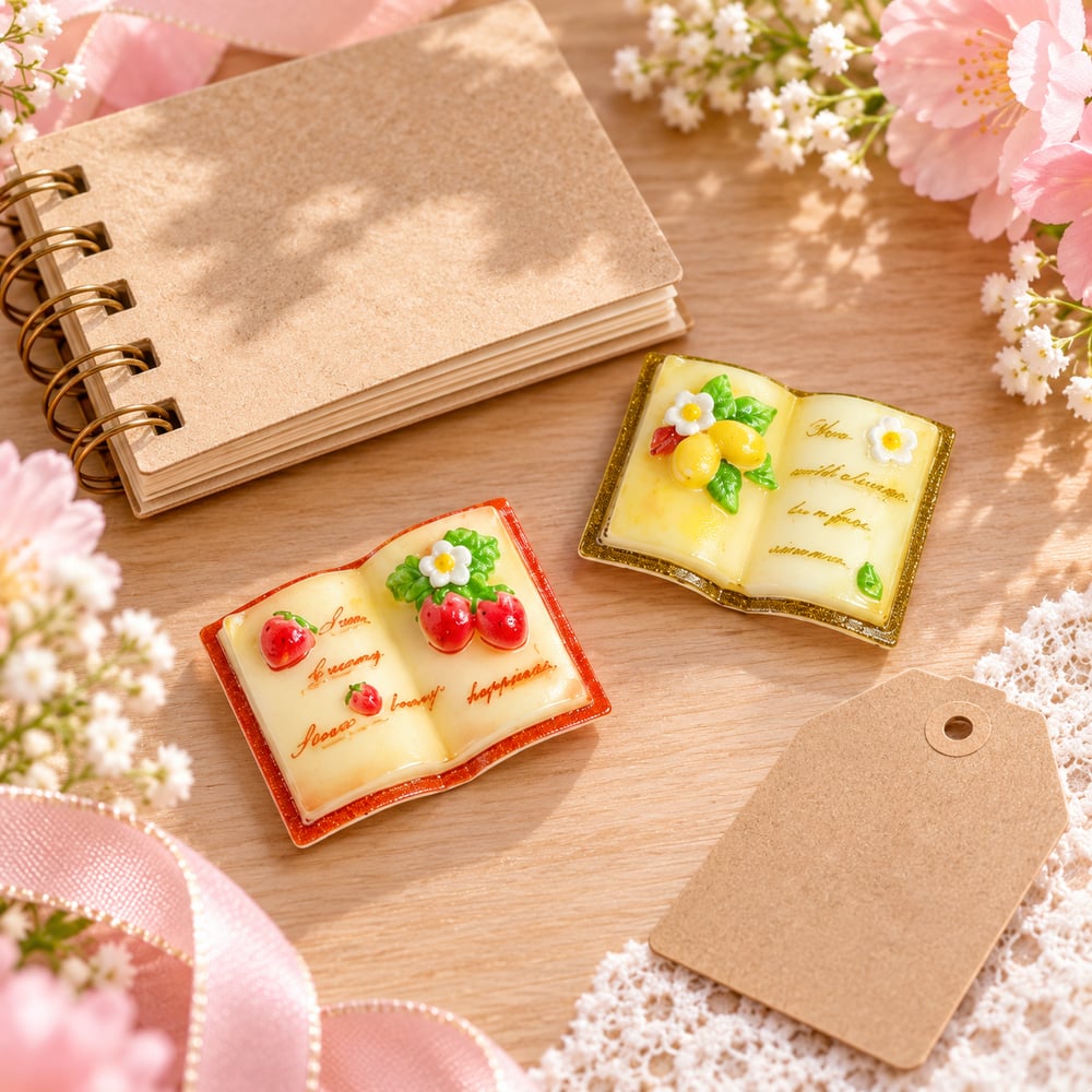 Miniature Open Book Resin Cabochons styled scene illustration, product code RW003270 thumbnail