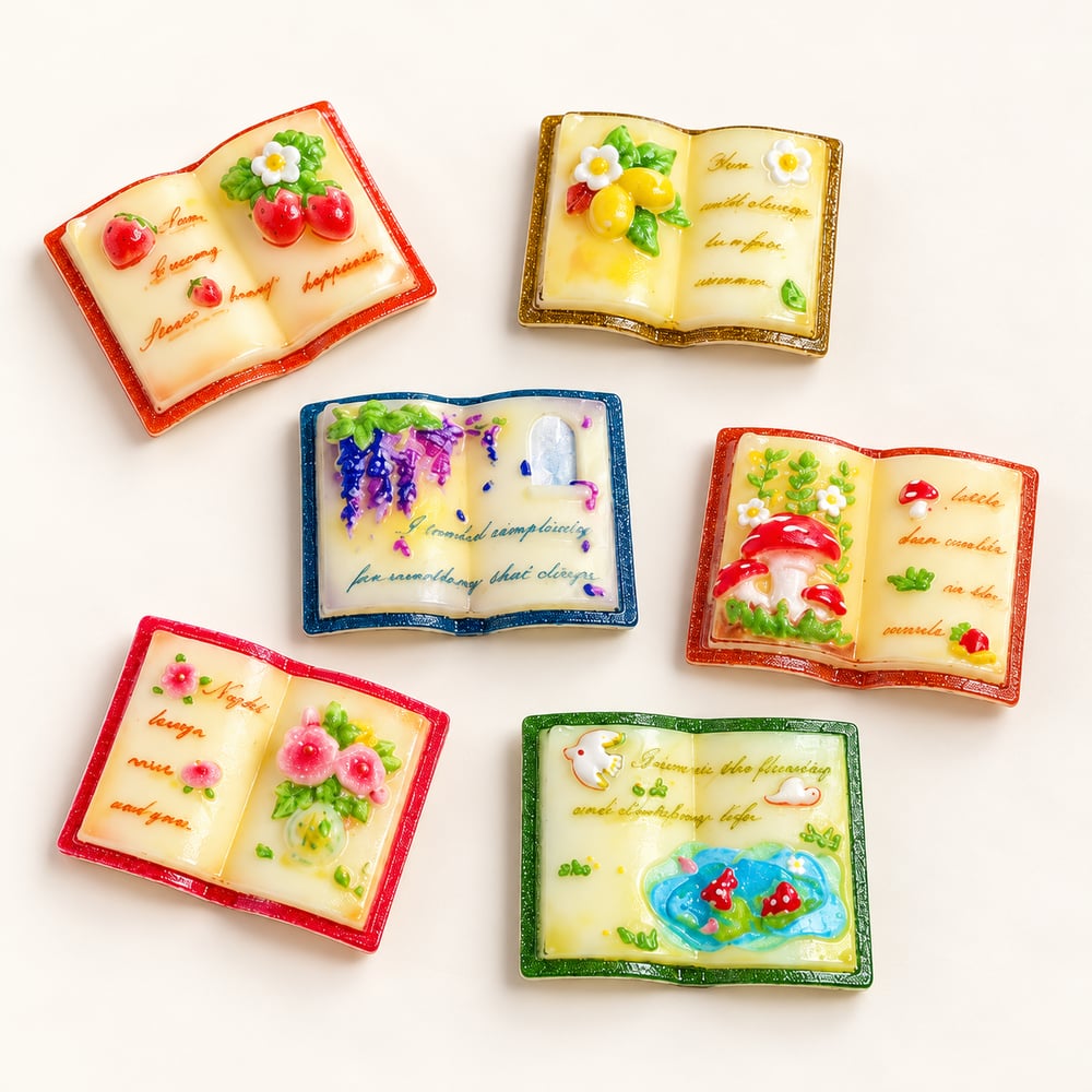 Miniature Open Book Resin Cabochons styled studio illustration, product code RW003270 thumbnail