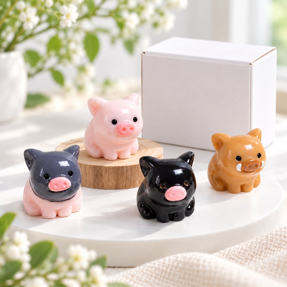 Mini Pig and Boar Resin Figurines styled scene illustration, product code RW26824 thumbnail