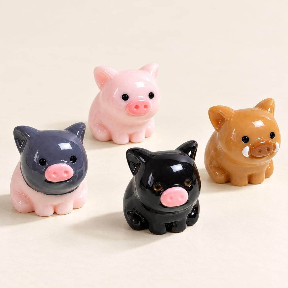 Mini Pig and Boar Resin Figurines styled studio illustration, product code RW26824 thumbnail