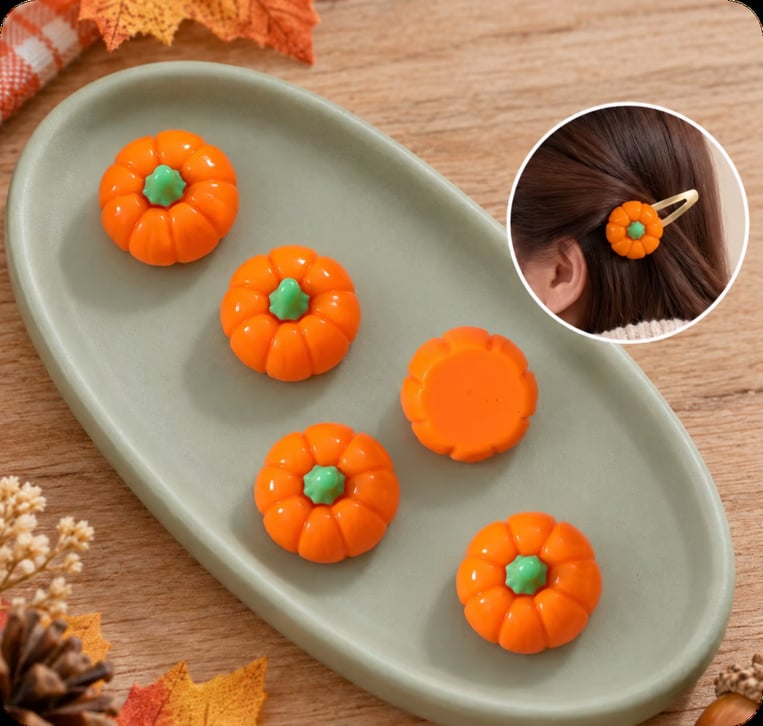 Orange Pumpkin Resin Flatback Charms assortment, product code RW26826