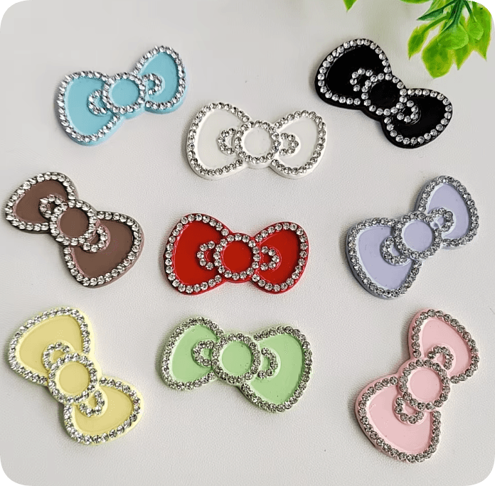 Rhinestone Bow Resin Flatback Cabochons assortment, product code RW25208