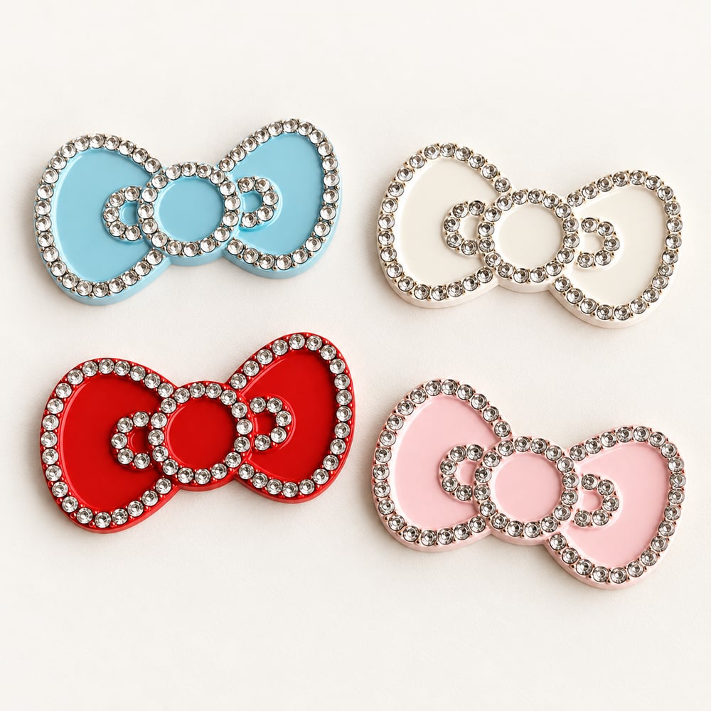 Rhinestone Bow Resin Flatback Cabochons styled detail illustration, product code RW25208 thumbnail