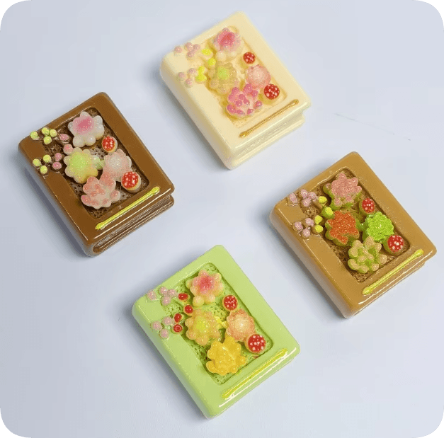 Miniature Floral Book Resin Craft Charms assortment, product code RW26668