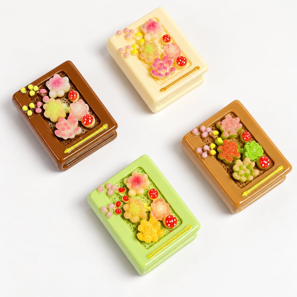 Miniature Floral Book Resin Craft Charms styled detail illustration, product code RW26668 thumbnail